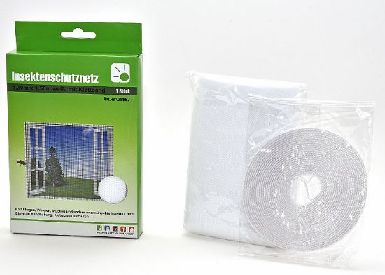 Bild von Insektenschutznetz 1,30m x 1,50m weiß, mit Klettband