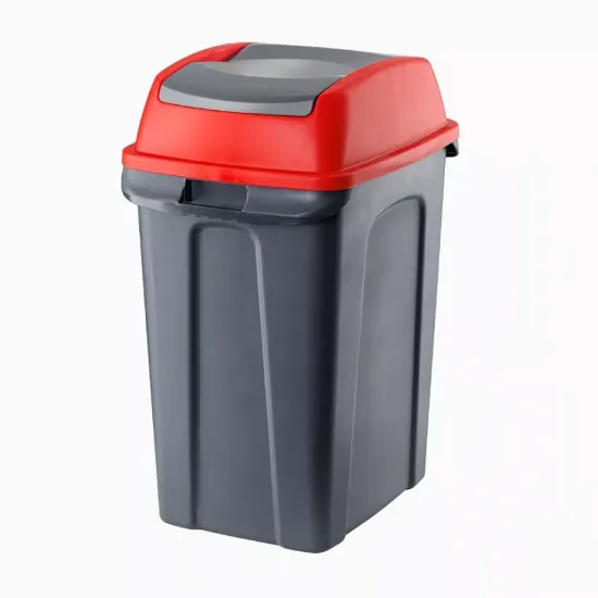 Bild von Mülleimer Runde Rot Abschließbar 70 lt