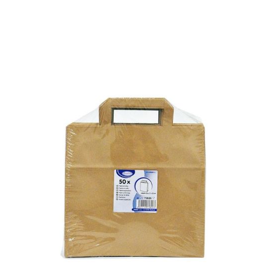 Bild von Papiertragetasche Braun (32+16x27cm,50stk) Pack